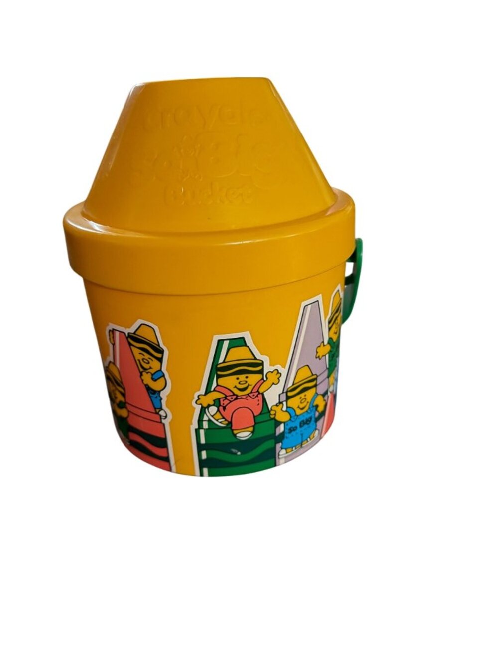Vintage Crayola So Big Yellow Bucket Crayon Storage Container With Handle